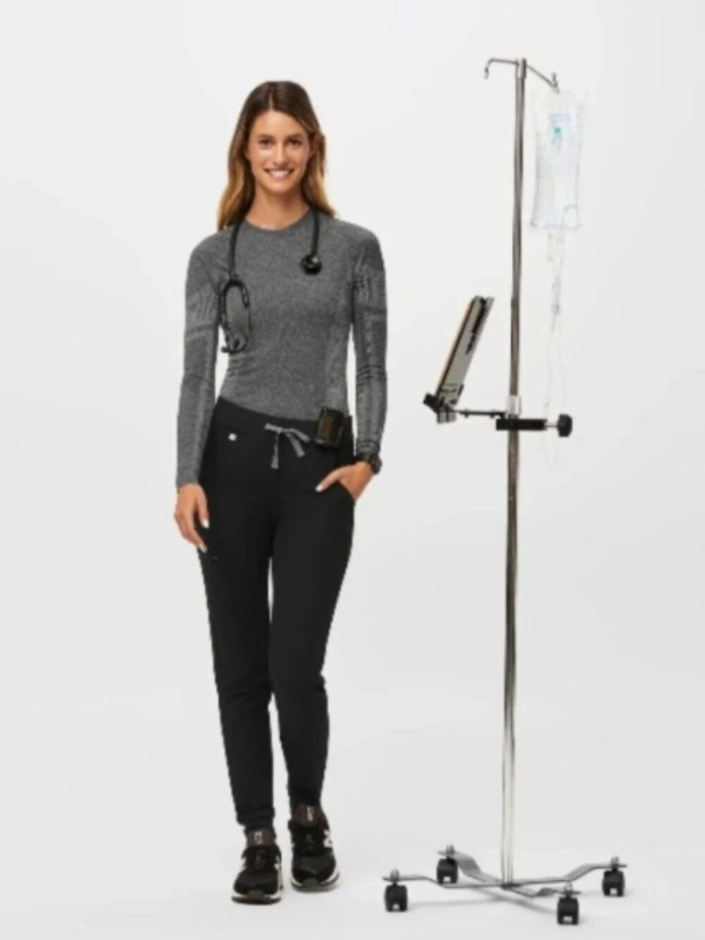 NWOT FIGS Salta Seamless Long-Sleeve Underscrub Blue Size L